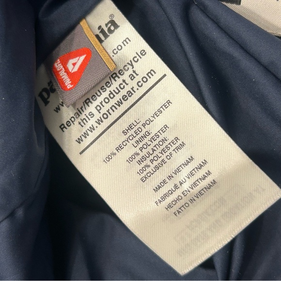 Patagonia Dark Blue Quilted Jacket Large 12 Girls - Picture 4 of 9